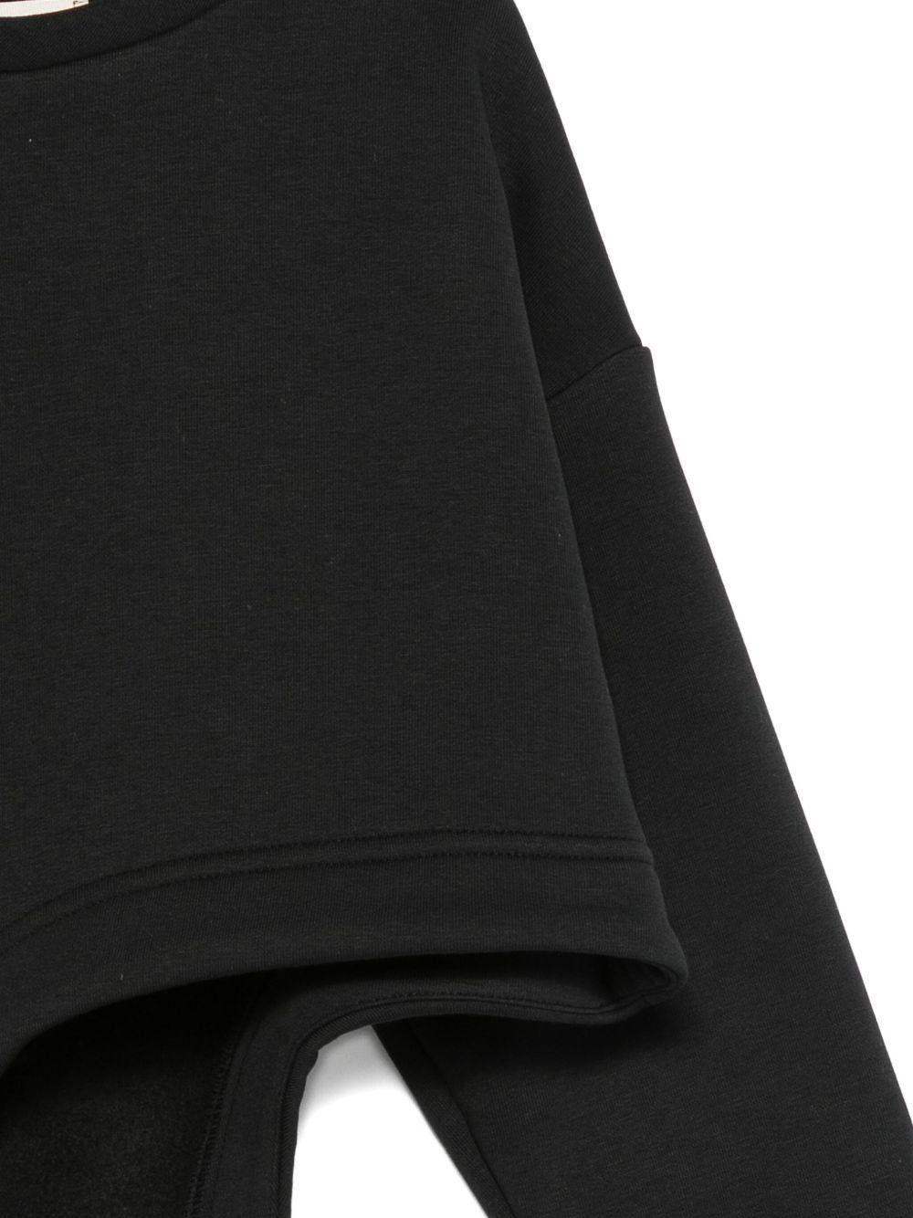 Felpa per bambina Douuod Kids nera con cut - out curvo - Rubino Kids