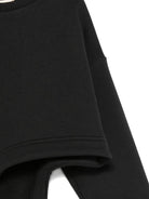 Felpa per bambina Douuod Kids nera con cut - out curvo - Rubino Kids