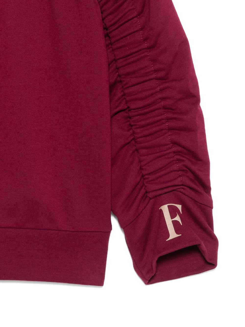 Felpa per bambina Elisabetta Franchi La Mia Bambina rosso con arricciatura - Rubino Kids