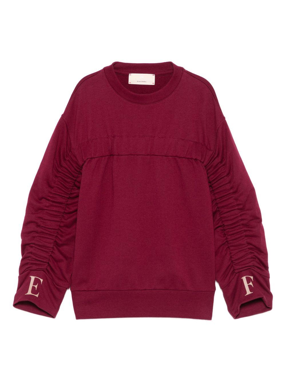 Felpa per bambina Elisabetta Franchi La Mia Bambina rosso con arricciatura - Rubino Kids