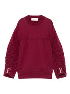 Felpa per bambina Elisabetta Franchi La Mia Bambina rosso con arricciatura - Rubino Kids