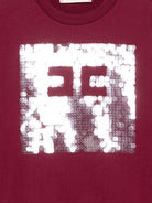 Felpa per bambina Elisabetta Franchi La Mia Bambina rosso con decorazione con paillettes - Rubino Kids