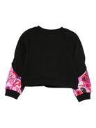 Felpa per bambina Emilio Pucci Junior nero con maniche a contrasto - Rubino Kids