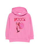 Felpa per bambina Emilio Pucci Junior rosa con logo ricamato - Rubino Kids