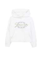 Felpa per bambina Givenchy Kids bianco con cappuccio e logo - Rubino Kids