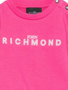 Felpa per bambina John Richmond Junior fucsia con logo sul davanti - Rubino Kids