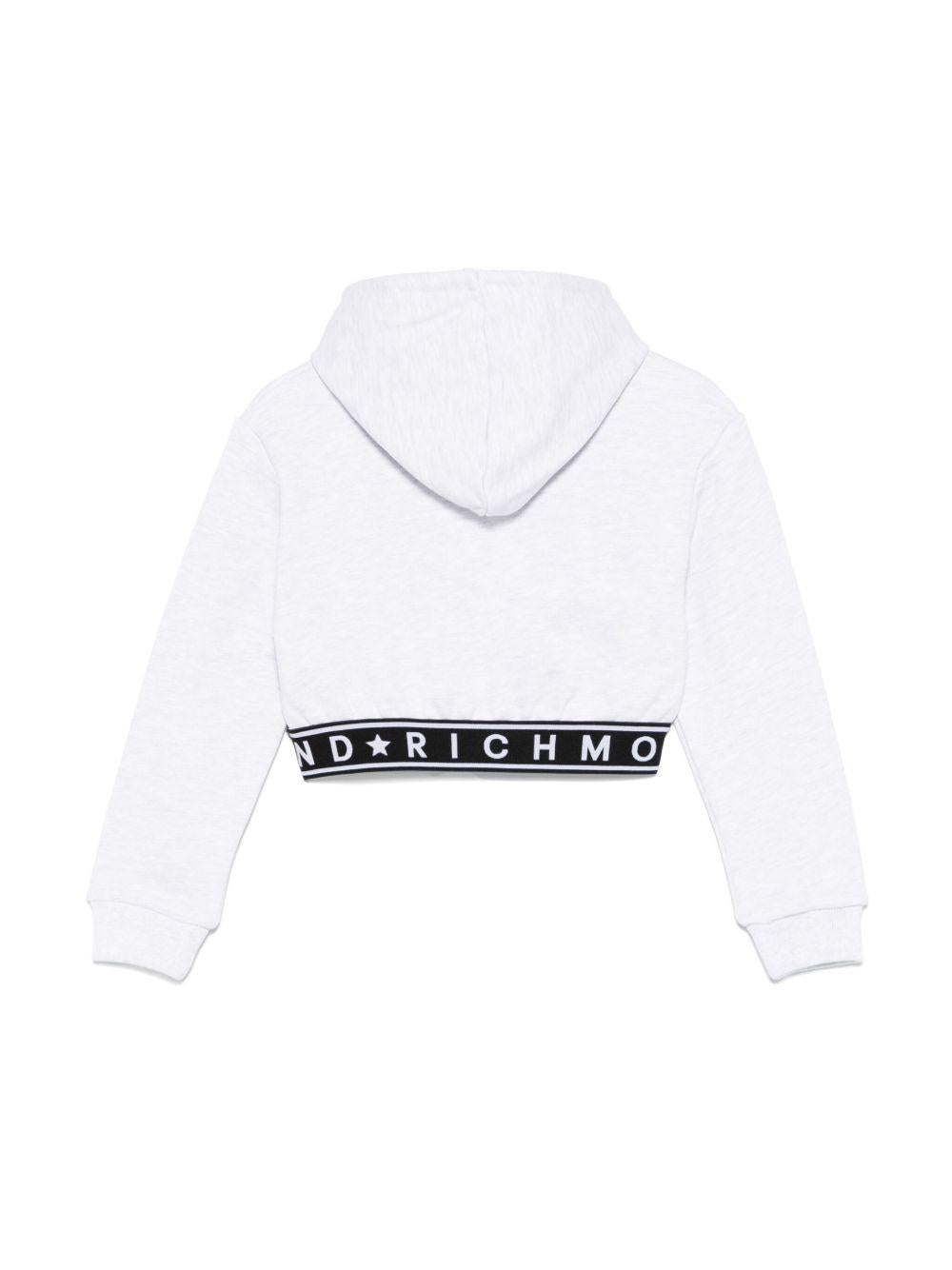 Felpa per bambina John Richmond Junior grigio con cappuccio - Rubino Kids
