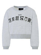 Felpa per bambina John Richmond Junior grigio con ricamo logo - Rubino Kids