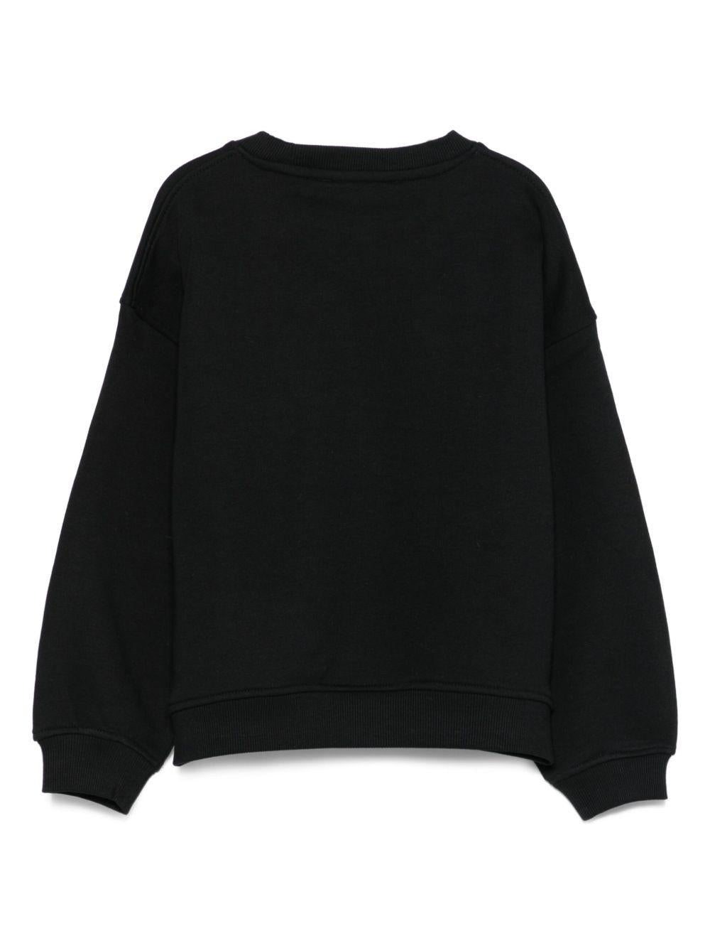 Felpa per bambina John Richmond Junior nero con strass - Rubino Kids