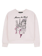 Felpa per bambina Karl Lagerfeld Kids rosa con stampa grafica - Rubino Kids