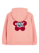 Felpa per bambina Kenzo Kids rosa con cappuccio - Rubino Kids