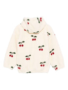 Felpa per bambina Konges Sløjd bianco con motivo ciliegie - Rubino Kids