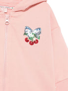 Felpa per bambina Konges Slojd rosa con cappuccio e decorazioni con paillettes - Rubino Kids