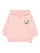 Felpa per bambina Konges Slojd rosa con cappuccio e decorazioni con paillettes - Rubino Kids