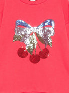 Felpa per bambina Konges Slojd rossa con paillettes e maniche lunghe - Rubino Kids