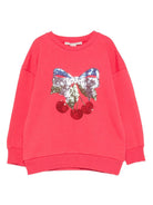 Felpa per bambina Konges Slojd rossa con paillettes e maniche lunghe - Rubino Kids