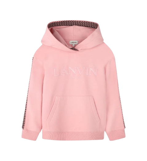Felpa per bambina Lanvin Enfant rosa con cappuccio - Rubino Kids