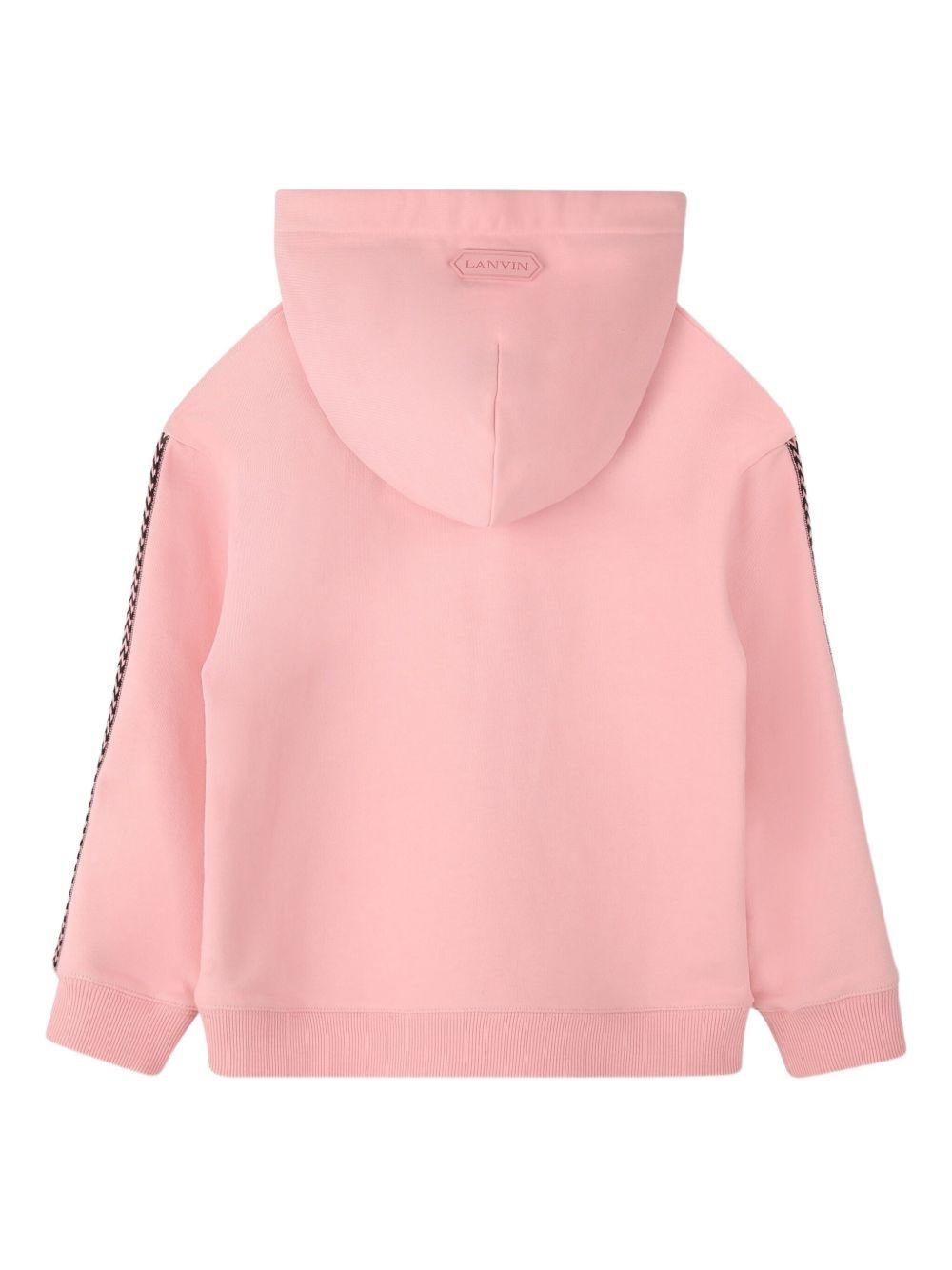 Felpa per bambina Lanvin Enfant rosa con cappuccio - Rubino Kids