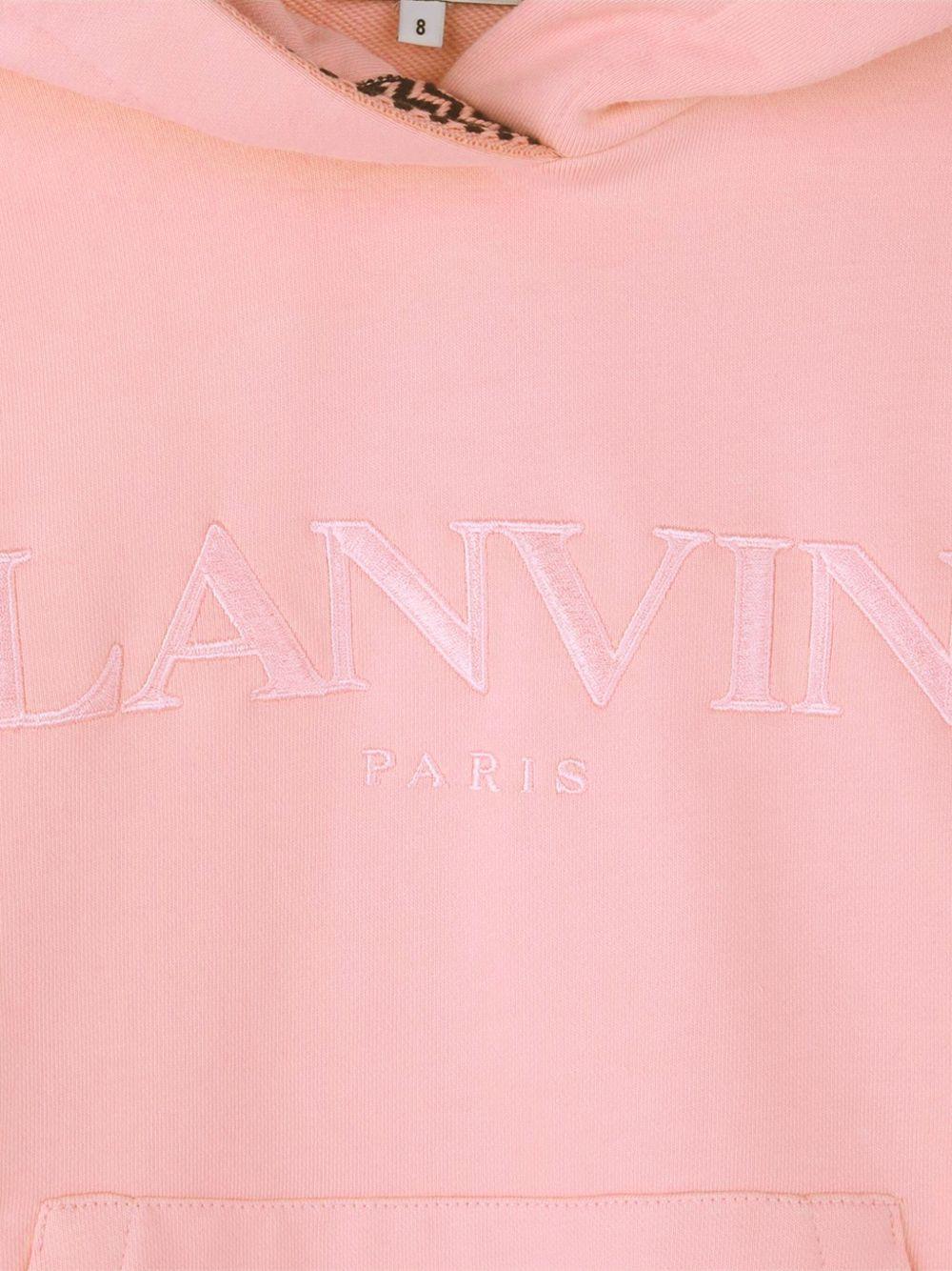 Felpa per bambina Lanvin Enfant rosa con cappuccio - Rubino Kids