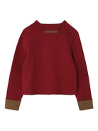 Felpa per bambina Lanvin Enfant rossa con logo goffrato - Rubino Kids