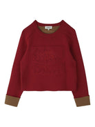 Felpa per bambina Lanvin Enfant rossa con logo goffrato - Rubino Kids