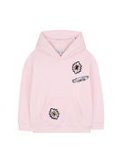 Felpa per bambina Marc Jabos Kids rosa con ricamo a fiori e cappuccio - Rubino Kids