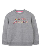 Felpa per bambina Marc Jacobs Kids grigia con logo e paillettes - Rubino Kids