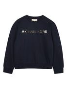Felpa per bambina Michael Kors Kids blu con stampa logo - Rubino Kids