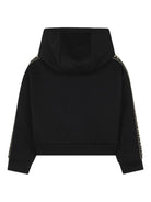 Felpa per bambina Michael Kors Kids nero in jersey con cappuccio - Rubino Kids