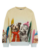 Felpa per bambina Molo beige con stampa cane e gatto - Rubino Kids