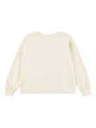 Felpa per bambina Molo beige con stampa sul davanti - Rubino Kids