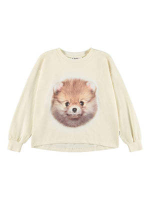 Molo beige sweatshirt for girls with front print