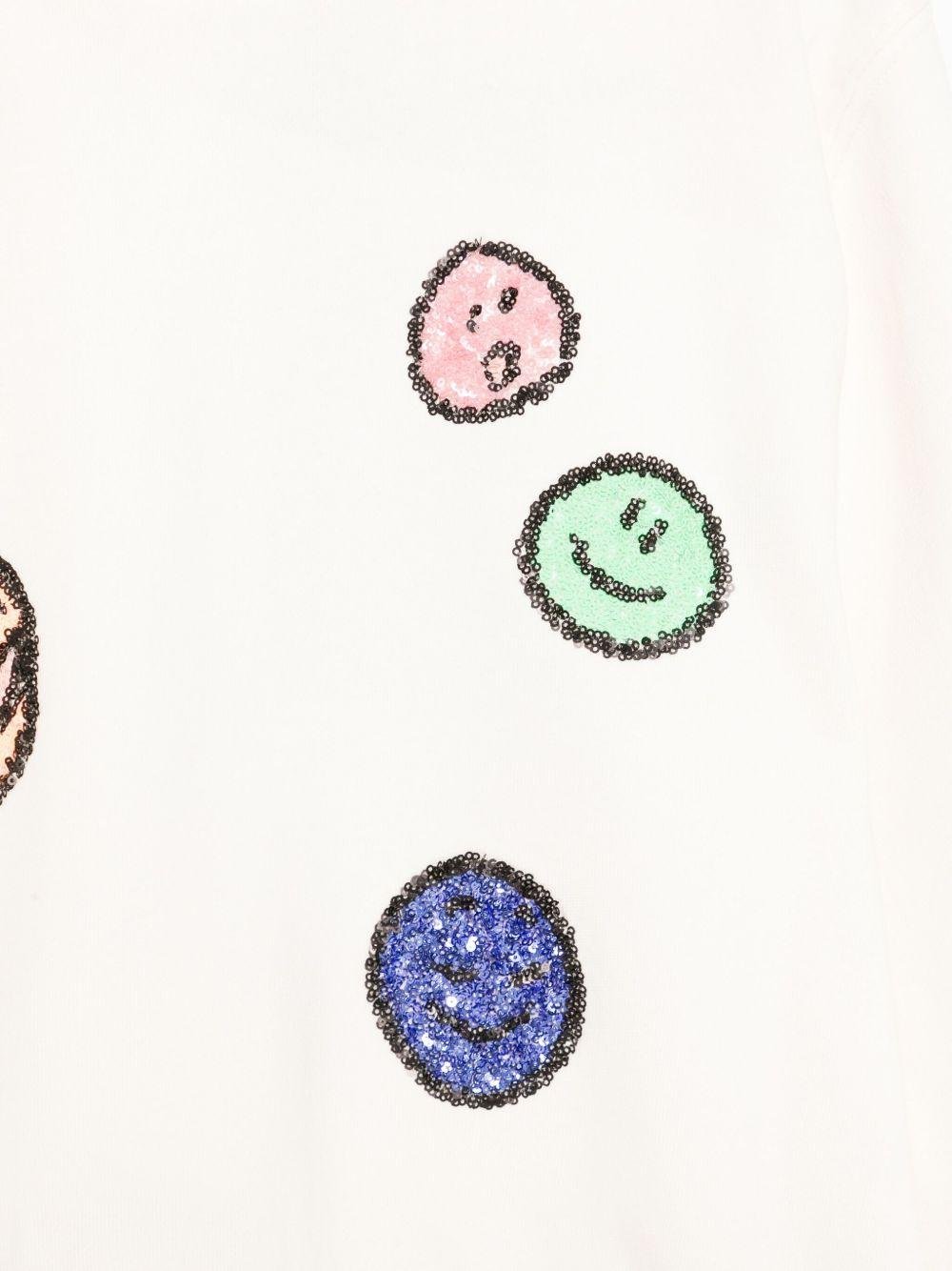 Felpa per bambina Molo bianco con decorazioni con paillettes - Rubino Kids