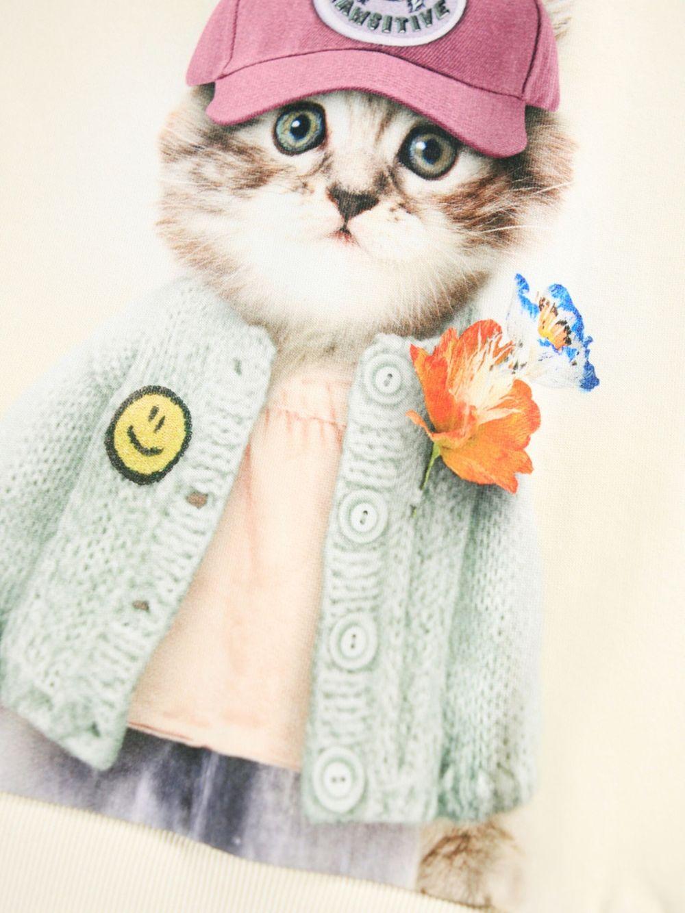 Felpa per bambina Molo bianco in cotone biologico - Rubino Kids