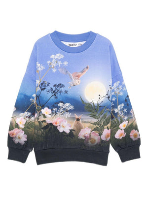 Molo blue sweatshirt for girls with all-over print