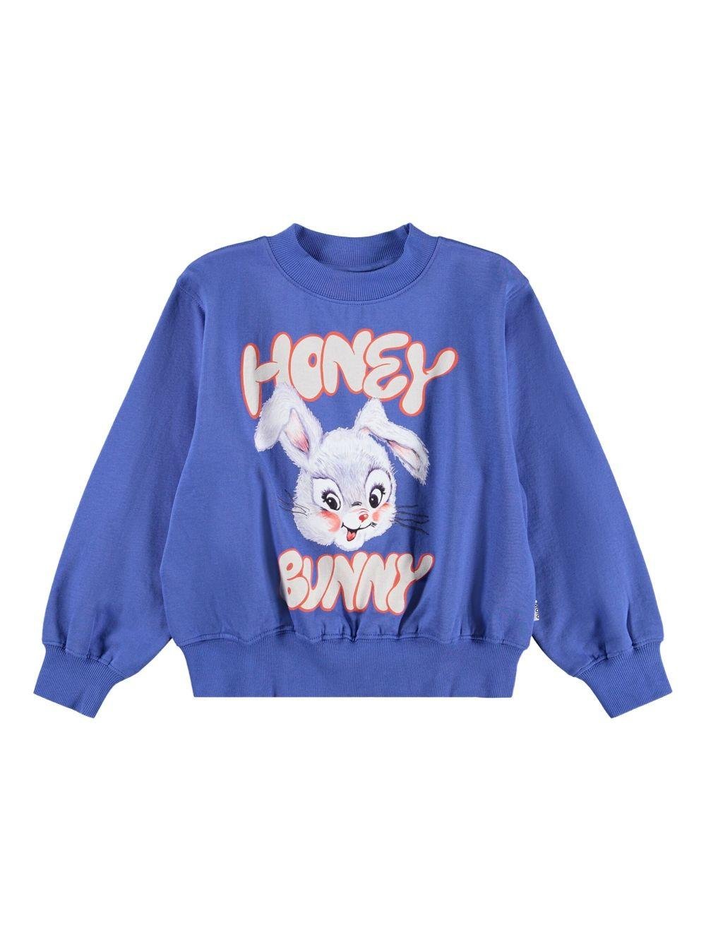 Felpa per bambina Molo blu con stampa Rabbit - Rubino Kids