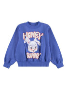 Felpa per bambina Molo blu con stampa Rabbit - Rubino Kids