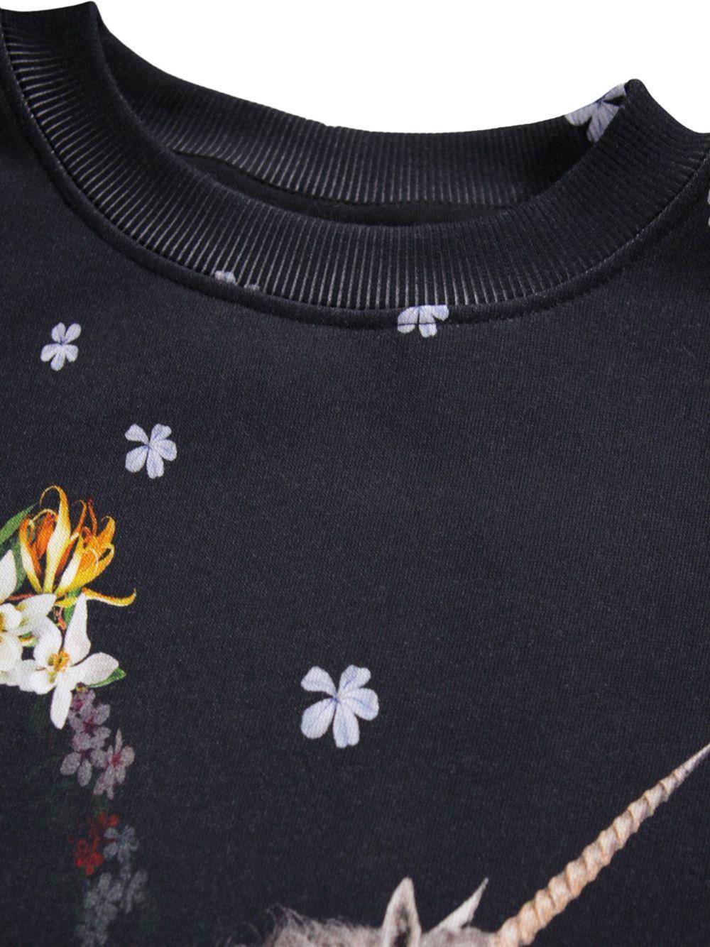 Felpa per bambina Molo nera con grafica unicorno - Rubino Kids