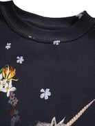 Felpa per bambina Molo nera con grafica unicorno - Rubino Kids