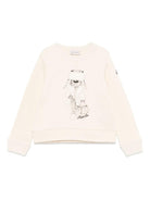 Felpa per bambina Moncler Enfant bianco con stampa cane - Rubino Kids