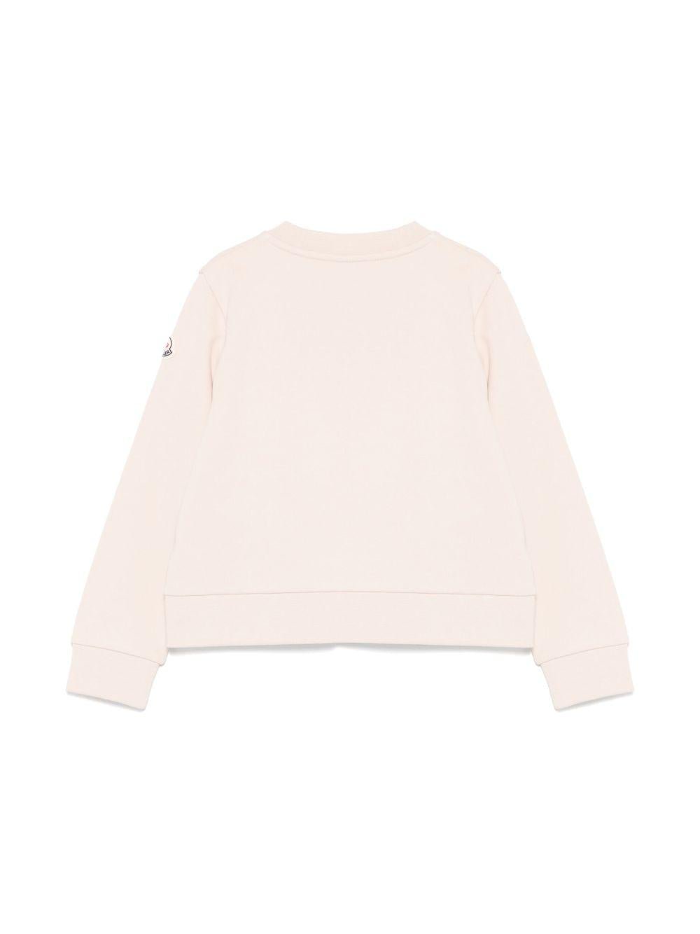Felpa per bambina Moncler Enfant rosa con applicazione logo - Rubino Kids