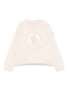 Felpa per bambina Moncler Enfant rosa con applicazione logo - Rubino Kids