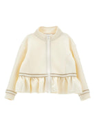 Felpa per bambina Monnalisa bianca con bordi a contrasto - Rubino Kids