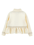 Felpa per bambina Monnalisa bianca con bordi a contrasto - Rubino Kids