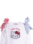 Felpa per bambina Monnalisa bianca con decorazione - Rubino Kids