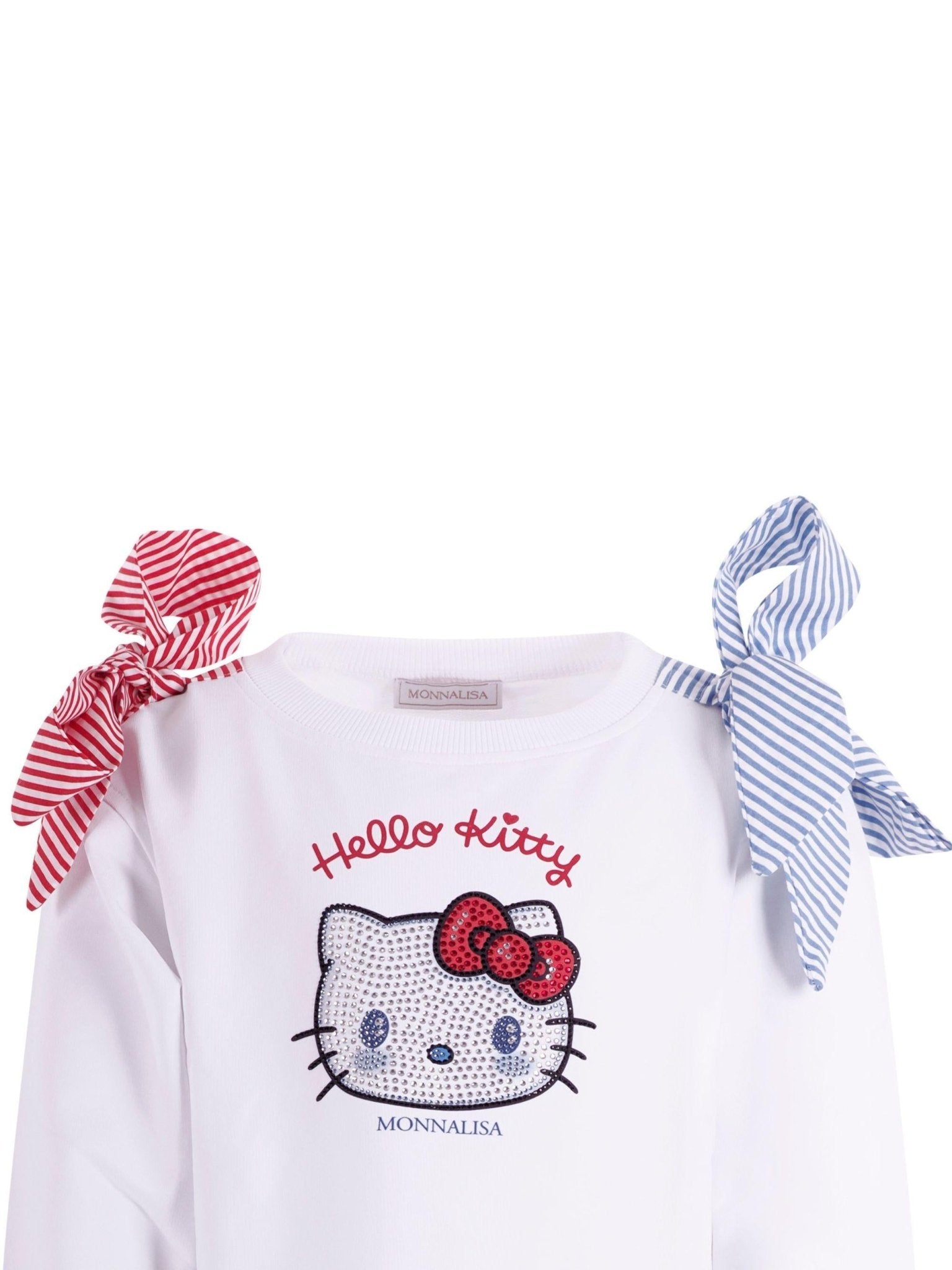 Felpa per bambina Monnalisa bianca con decorazione - Rubino Kids