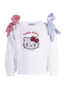 Felpa per bambina Monnalisa bianca con decorazione - Rubino Kids