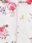 Felpa per bambina Monnalisa bianca con stampa fiori all - over - Rubino Kids