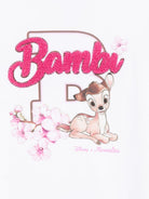 Felpa per bambina Monnalisa bianco con stampa Bambi x Disney - Rubino Kids