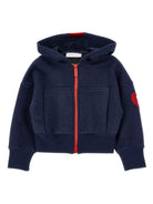 Felpa per bambina Monnalisa blu con logo e cappuccio - Rubino Kids